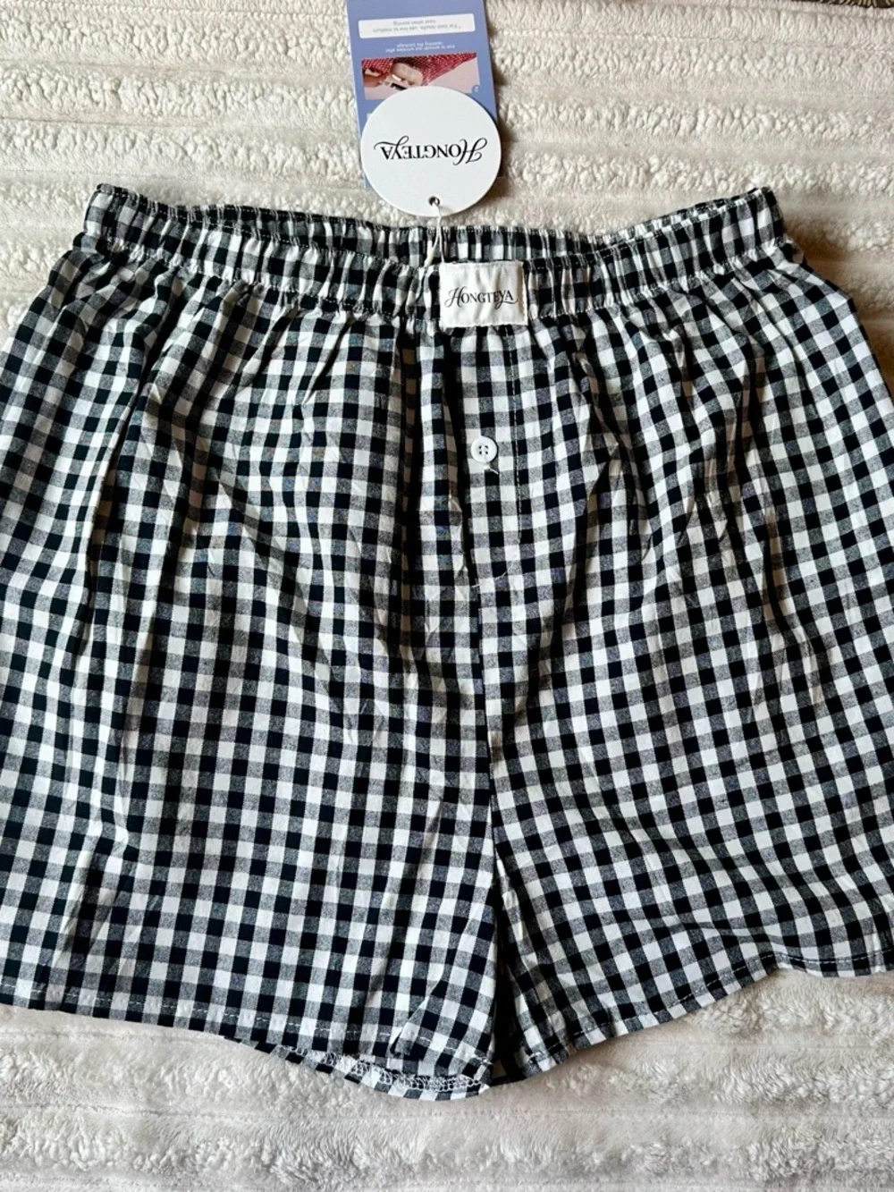NWT - Black & White Gingham Women’s Casual Shorts - Picture 5 of 7